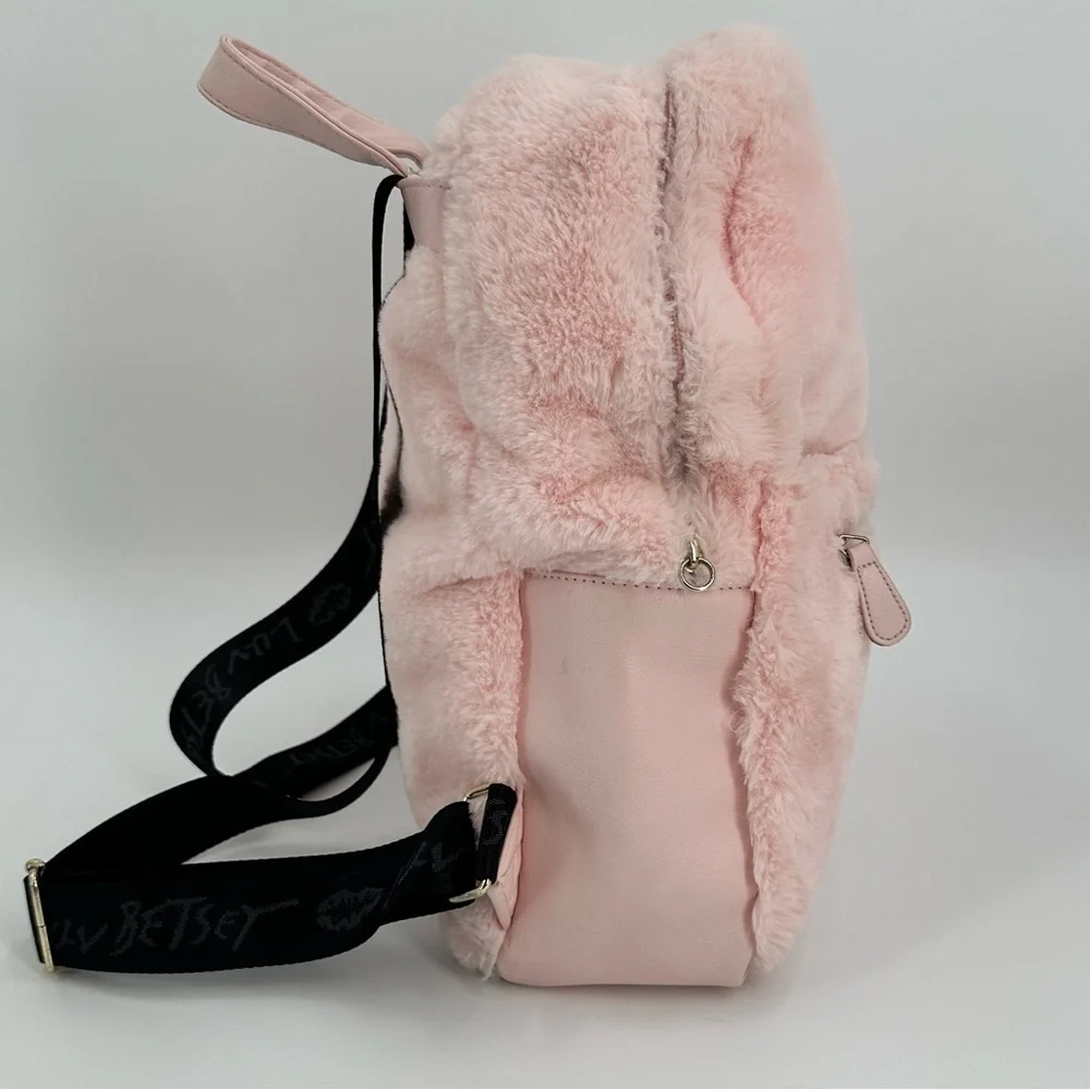 Luv Betsy by Betsy Johnson Pink Rainbow Bunny Hoodie Backpack Soft Plush
